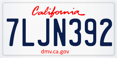 CA license plate 7LJN392