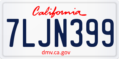 CA license plate 7LJN399