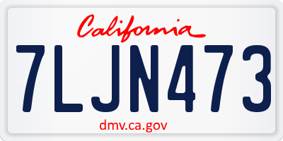 CA license plate 7LJN473