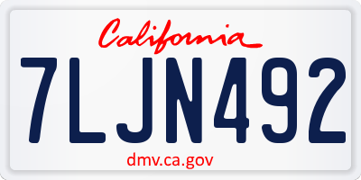 CA license plate 7LJN492