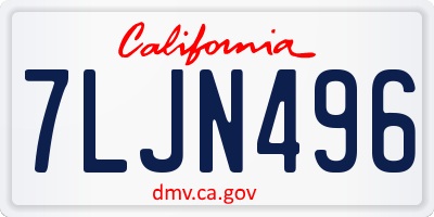 CA license plate 7LJN496