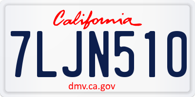 CA license plate 7LJN510
