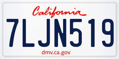 CA license plate 7LJN519
