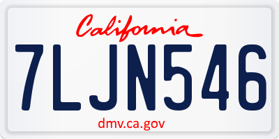 CA license plate 7LJN546