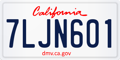 CA license plate 7LJN601