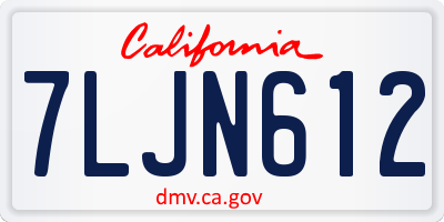 CA license plate 7LJN612