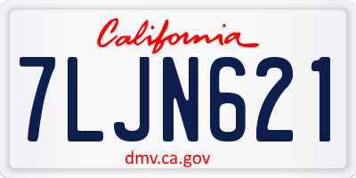 CA license plate 7LJN621