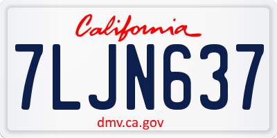 CA license plate 7LJN637