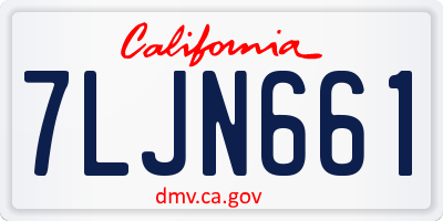 CA license plate 7LJN661