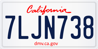CA license plate 7LJN738