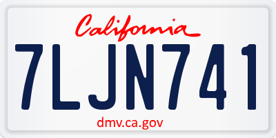 CA license plate 7LJN741
