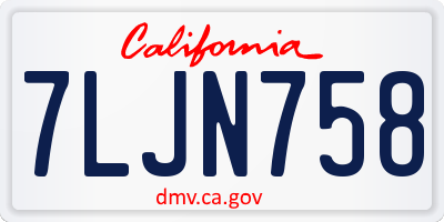 CA license plate 7LJN758