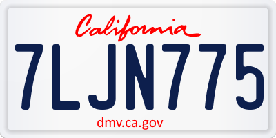 CA license plate 7LJN775