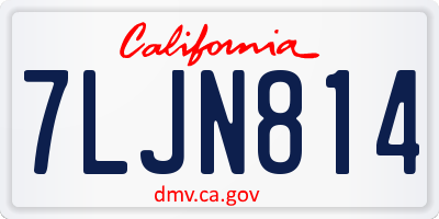 CA license plate 7LJN814
