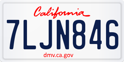CA license plate 7LJN846