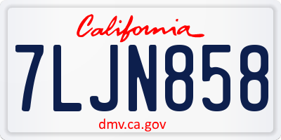 CA license plate 7LJN858