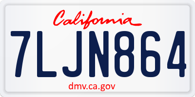 CA license plate 7LJN864