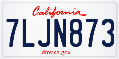CA license plate 7LJN873