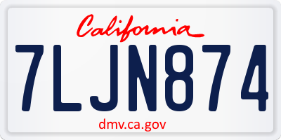 CA license plate 7LJN874