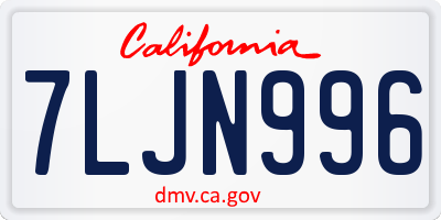 CA license plate 7LJN996