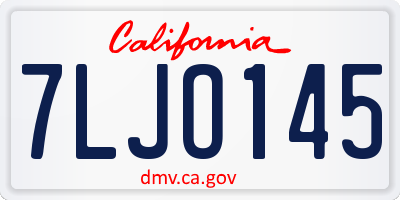 CA license plate 7LJO145