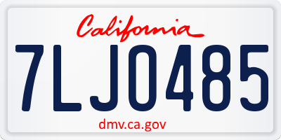 CA license plate 7LJO485