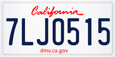 CA license plate 7LJO515