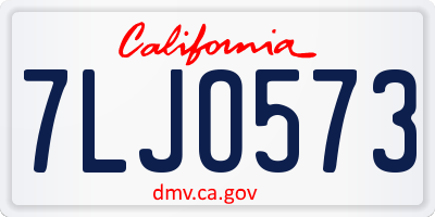 CA license plate 7LJO573