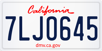 CA license plate 7LJO645