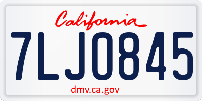 CA license plate 7LJO845