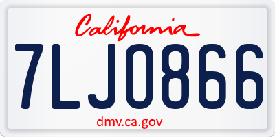 CA license plate 7LJO866