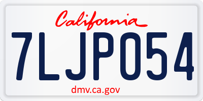 CA license plate 7LJP054
