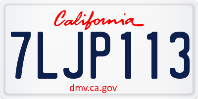 CA license plate 7LJP113