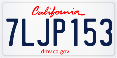 CA license plate 7LJP153