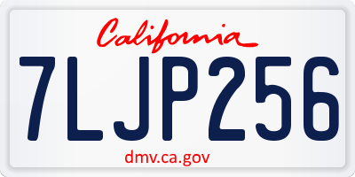 CA license plate 7LJP256
