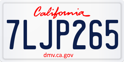 CA license plate 7LJP265