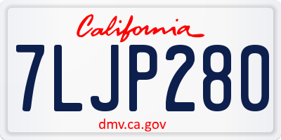 CA license plate 7LJP280