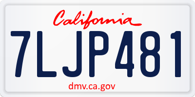 CA license plate 7LJP481