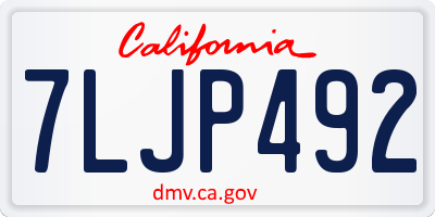 CA license plate 7LJP492