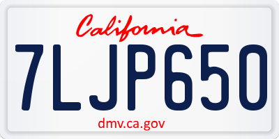 CA license plate 7LJP650