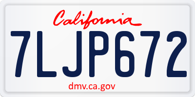 CA license plate 7LJP672