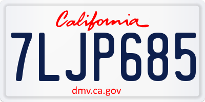 CA license plate 7LJP685