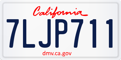 CA license plate 7LJP711