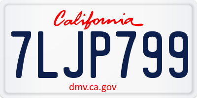 CA license plate 7LJP799