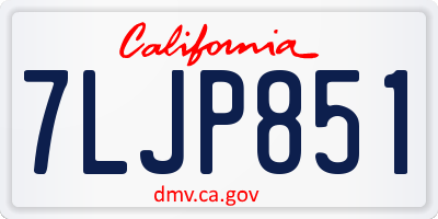 CA license plate 7LJP851
