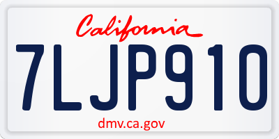 CA license plate 7LJP910