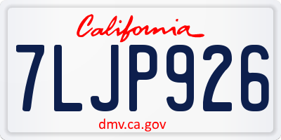 CA license plate 7LJP926