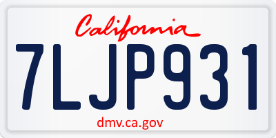 CA license plate 7LJP931