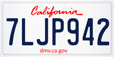 CA license plate 7LJP942