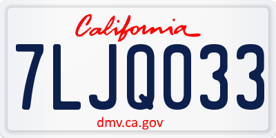 CA license plate 7LJQ033